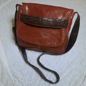 Stamp 10 Embroidered Leather Purse, FAUX LEATHER, Red Burgundy, Floral BOHO